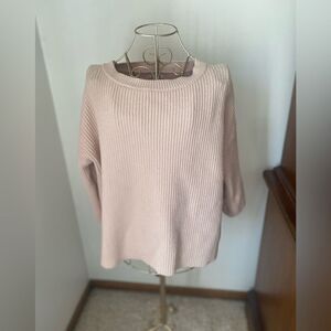 Amuse Society Ribbed Knit Sweater Crew Neck Pink Size M